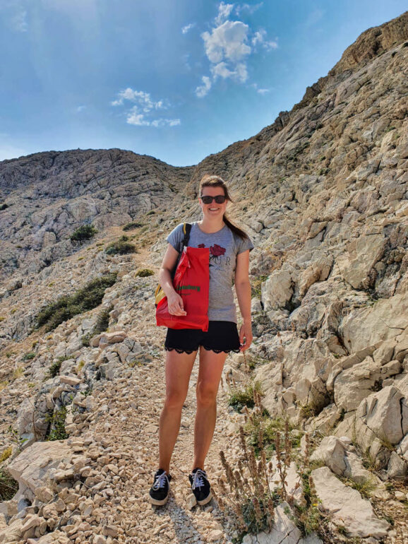 Elke on the hiking trail down from Ljubimer