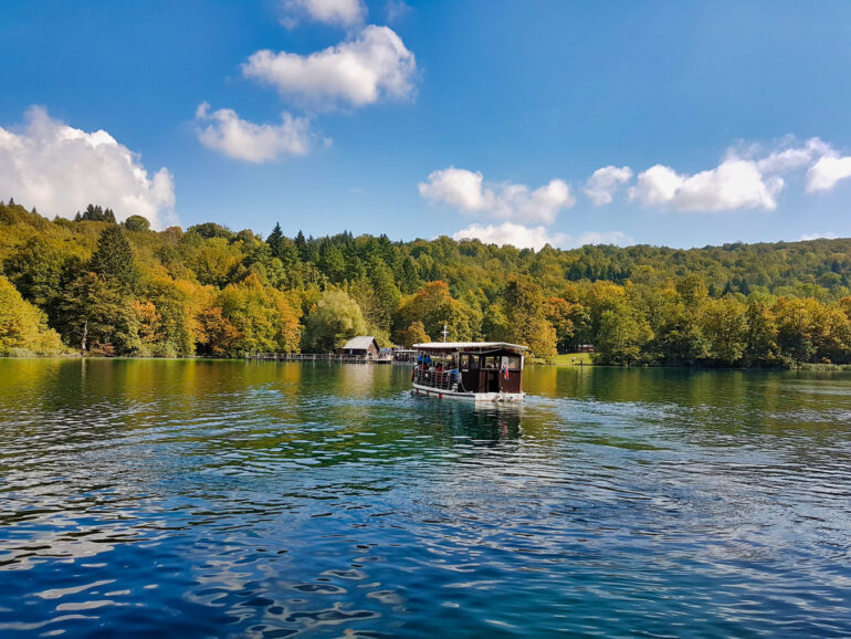 Boat to cross the lake Kozjak