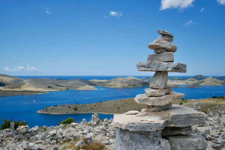 Kornati National Park Croatia viewed from the Island Otok Žut