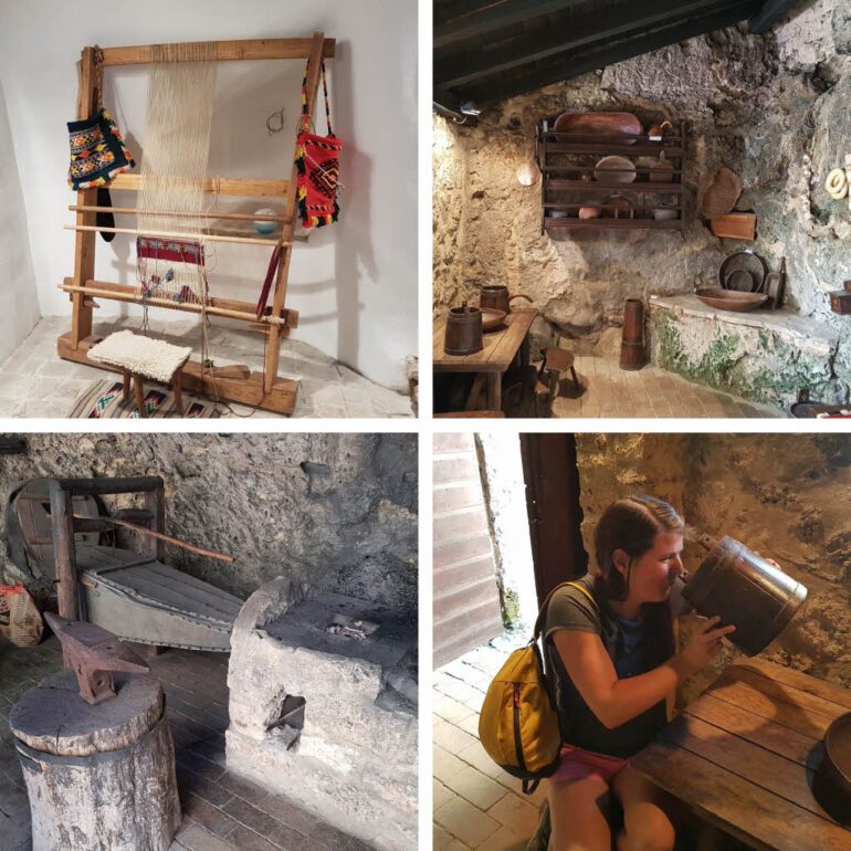 Inside the old water mills of Krka National Park