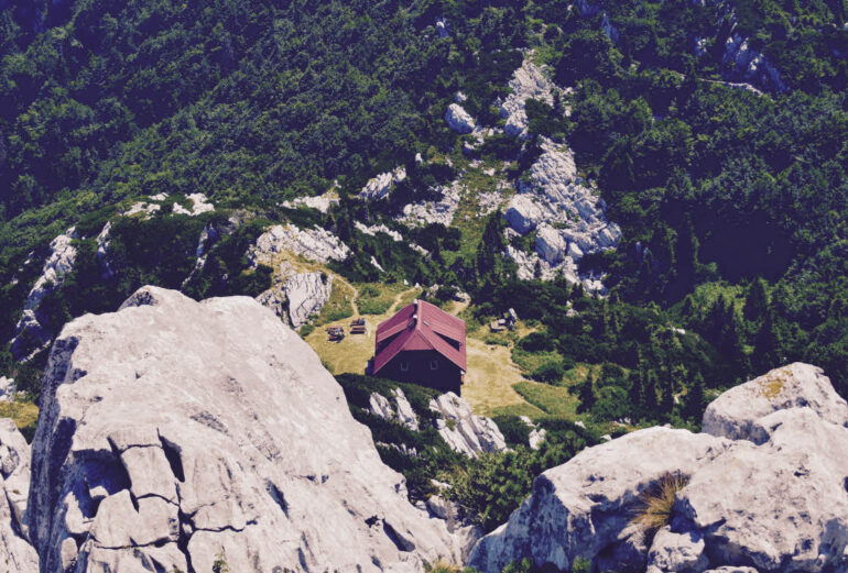 Mountain hut in Risnjak National Park in Croatia