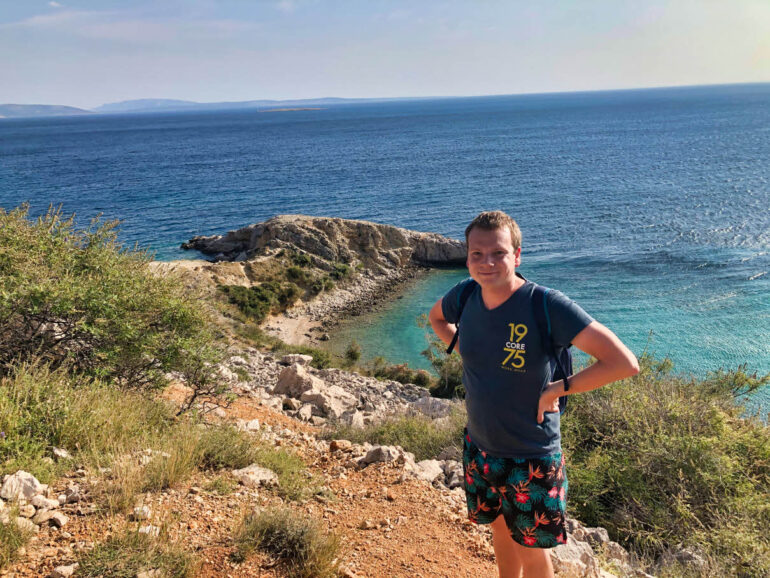 Steven at the beach and sea close to Zaglav Beach