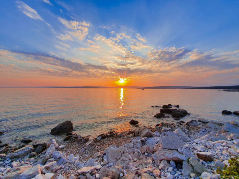 Sunset at Punat beach