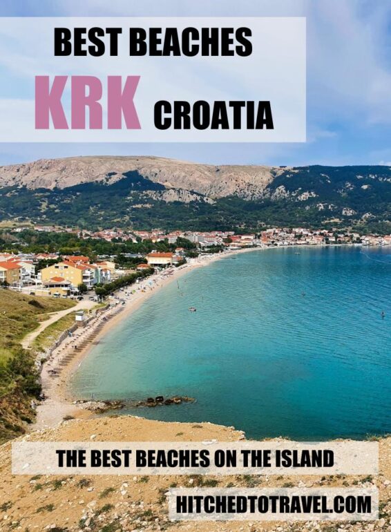 Poster best beaches on Krk island Croatia