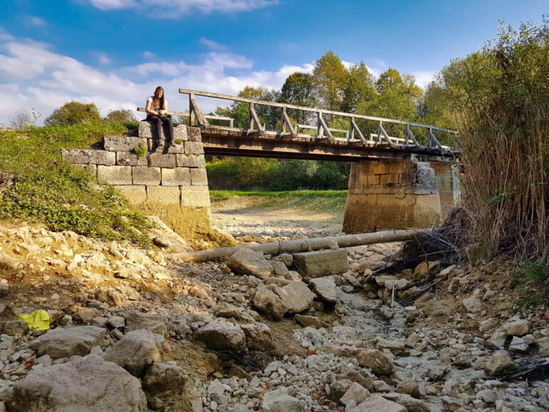 Bridge Most na Korani over the Korana river