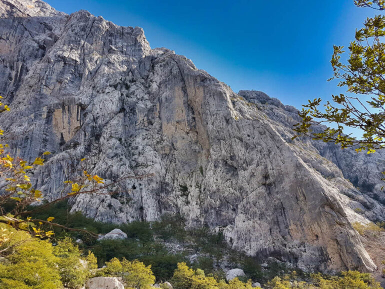Climbing rocks in Paklenica National Park Croatia