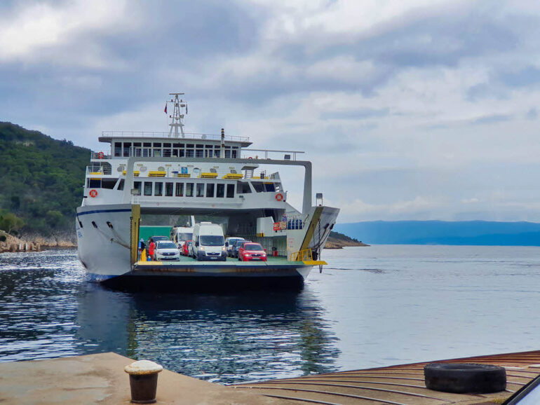 Ferry arriving at port