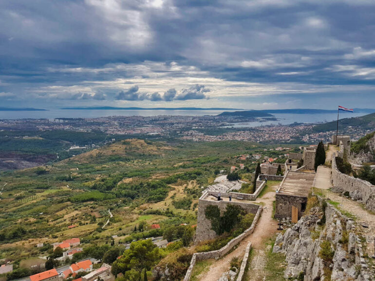 View on the sea and Split from Klis Fortress