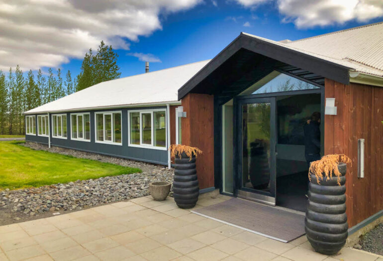 Exterior of the Litli Geysir Hotel in Iceland