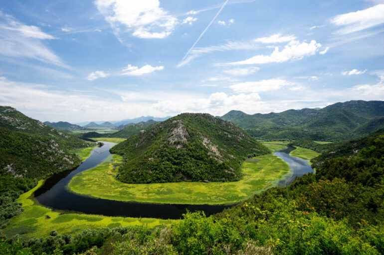 Pavlova Strana viewpoint at Skadar Lake National Park in Montenegro