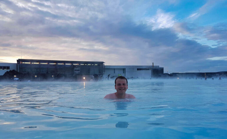 Steven at the Blue Lagoon in Iceland
