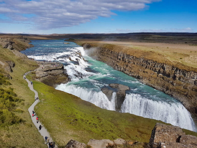 Viewpoint on the Gullfoss waterfall