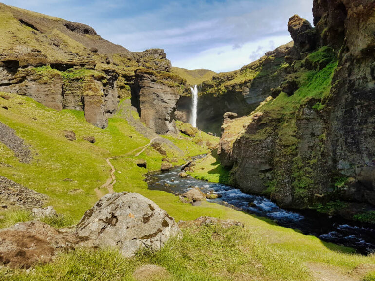 Kvernufoss Waterfall in Skógar, Iceland